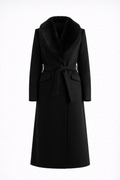 Women’s Long Coat with Faux Fur Collar