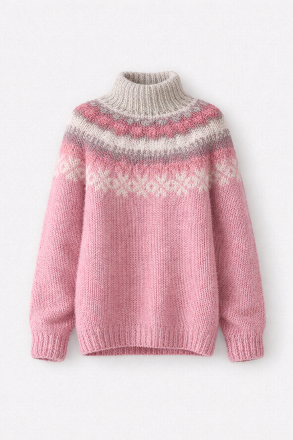 Sigrid Women's Nordic Knit Wool Blend Sweater | Fair Isle Round Neck Jumper | Heritage Pattern Cosy Everyday Winter Knitwear