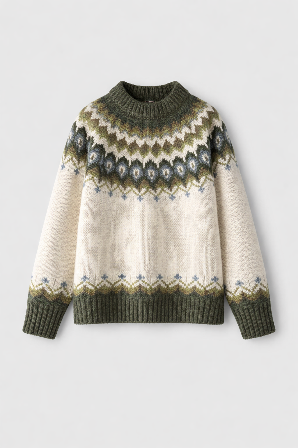 Sigrid Women's Nordic Knit Wool Blend Sweater | Fair Isle Round Neck Jumper | Heritage Pattern Cosy Everyday Winter Knitwear