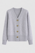 Rosalinde Women's Cashmere Blend Oversized Button Cardigan | Solid Colour Slouchy Knit Cardigan for Women