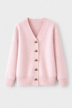Rosalinde Women's Cashmere Blend Oversized Button Cardigan | Solid Colour Slouchy Knit Cardigan for Women