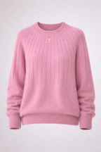 Linda Women's Soft Cashmere Blend Crew Neck Jumper | Luxury Knitted Pullover for Women | Classic Everyday Winter Knitwear