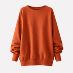 Sable Women's Oversized Black Cotton Knit Sweater | Casual Long Sleeve Crew Neck Pullover for Women