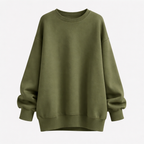 Sable Women's Oversized Black Cotton Knit Sweater | Casual Long Sleeve Crew Neck Pullover for Women
