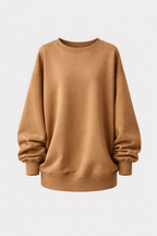 Sable Women's Oversized Black Cotton Knit Sweater | Casual Long Sleeve Crew Neck Pullover for Women
