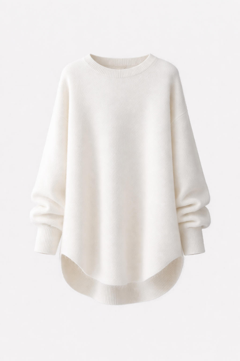 Ottoline Women's Oversized Mid-Length Crew Neck Sweater | Warm Cotton Knit Slouchy Jumper for Women