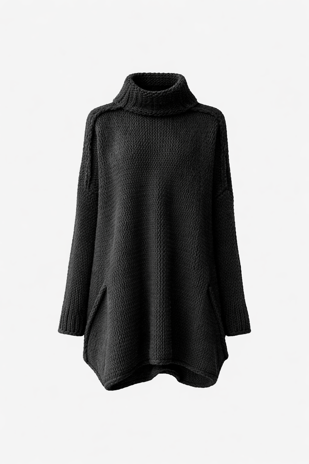Winifred Women's Oversized Chunky Knit Turtleneck Sweater | Warm Wool Blend Slouchy Roll Neck Jumper for Women