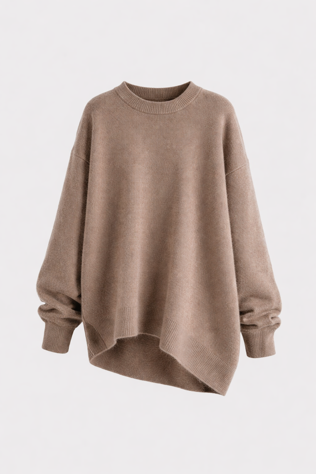 Ottoline Women's Oversized Mid-Length Crew Neck Sweater | Warm Cotton Knit Slouchy Jumper for Women