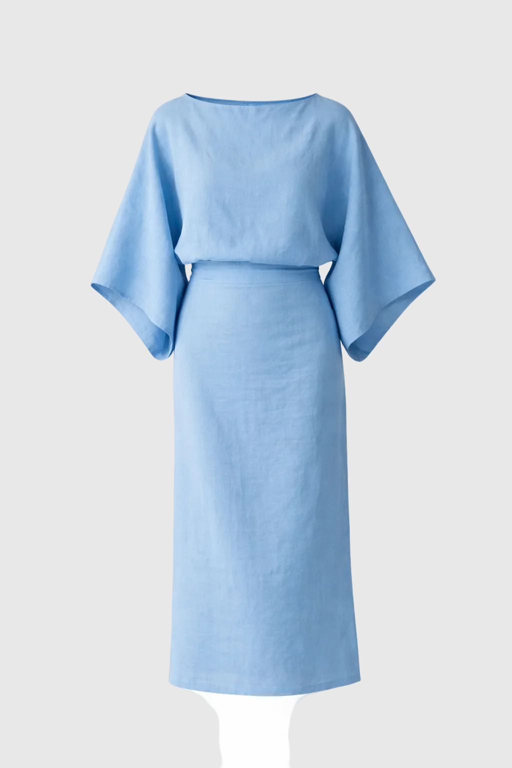 Women's Kimono Midi Dress Relaxed Fit with Tie Waist & Flowing Sleeves