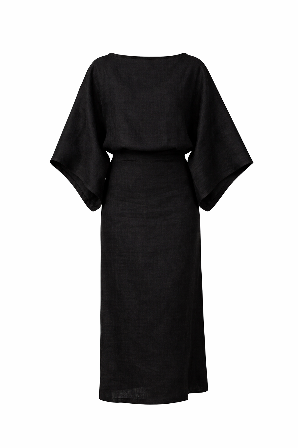 Women's Kimono Midi Dress Relaxed Fit with Tie Waist & Flowing Sleeves