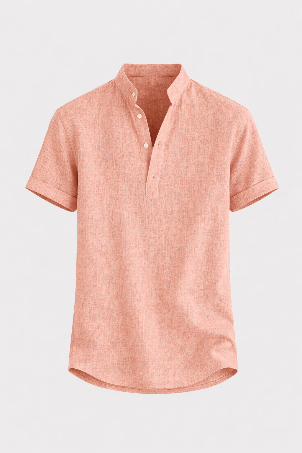 Linen Shirt for Men Silas – Breathable Summer Shirt with Henley Collar & Short Sleeves