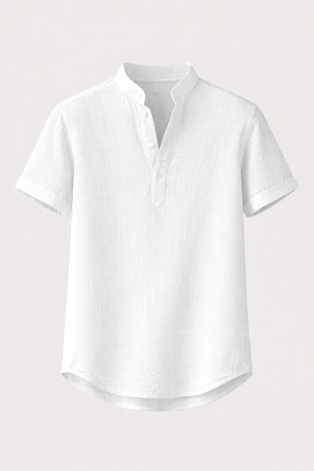 Linen Shirt for Men Silas – Breathable Summer Shirt with Henley Collar & Short Sleeves