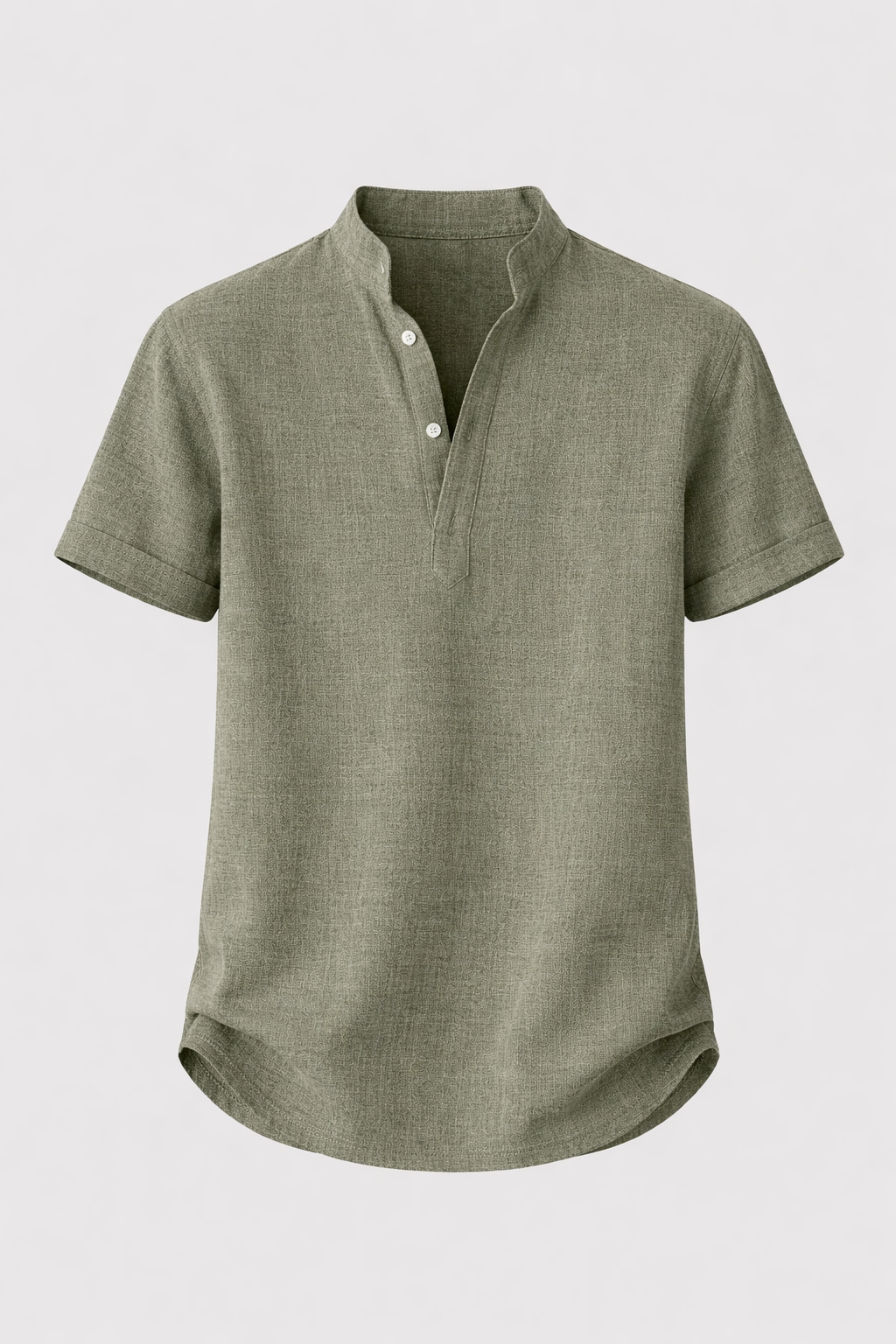 Linen Shirt for Men Silas – Breathable Summer Shirt with Henley Collar & Short Sleeves