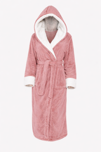 Celeste Women's Cosy Fleece Robe with Hood & Belt | Soft Hooded Maxi Dressing Gown for Women