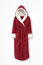 Celeste Women's Cosy Fleece Robe with Hood & Belt | Soft Hooded Maxi Dressing Gown for Women