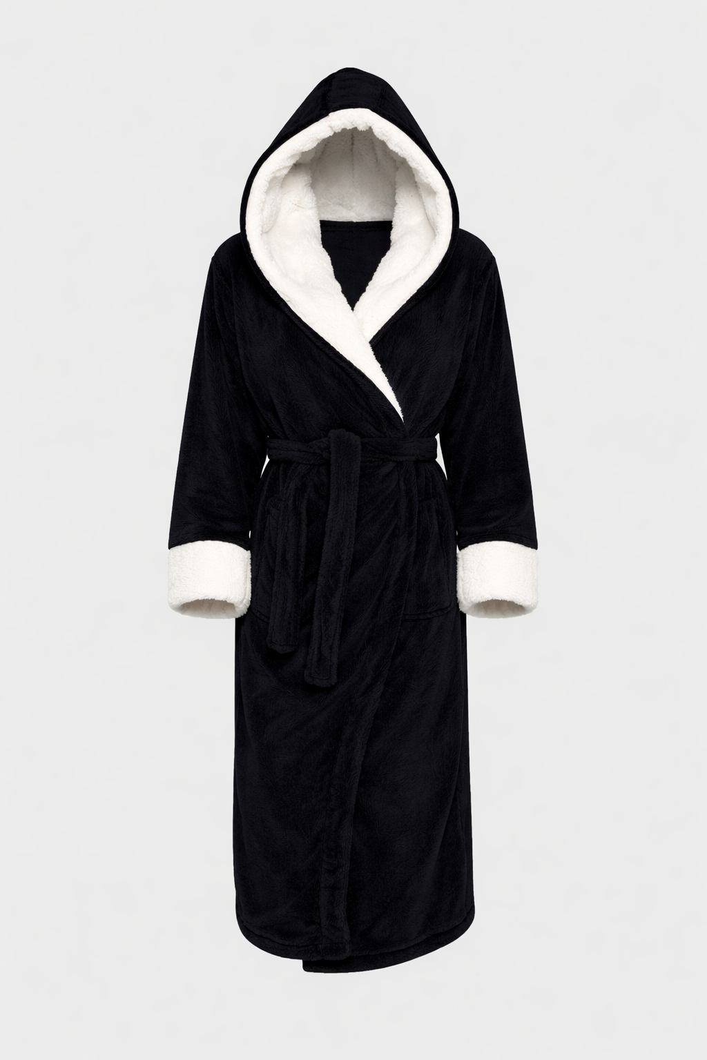 Celeste Women's Cosy Fleece Robe with Hood & Belt | Soft Hooded Maxi Dressing Gown for Women