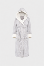 Celeste Women's Cosy Fleece Robe with Hood & Belt | Soft Hooded Maxi Dressing Gown for Women