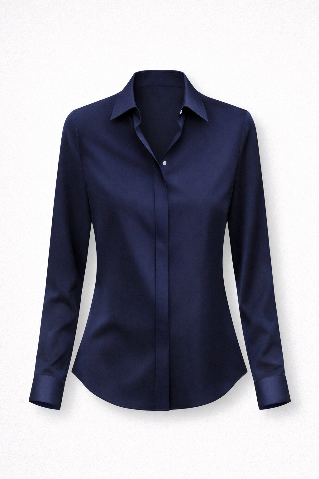Séraphine Women's Elegant Satin Silk-Look Blouse | Timeless Classic Collar Button-Down Blouse for Women