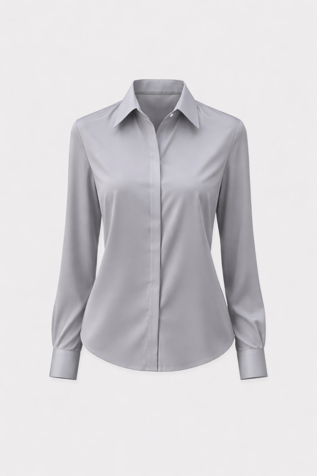 Séraphine Women's Elegant Satin Silk-Look Blouse | Timeless Classic Collar Button-Down Blouse for Women