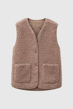 Estelle Women's Wool Blend Button-Up Bodywarmer Gilet | Timeless Elegant Sleeveless Waistcoat for Women | Smart Casual