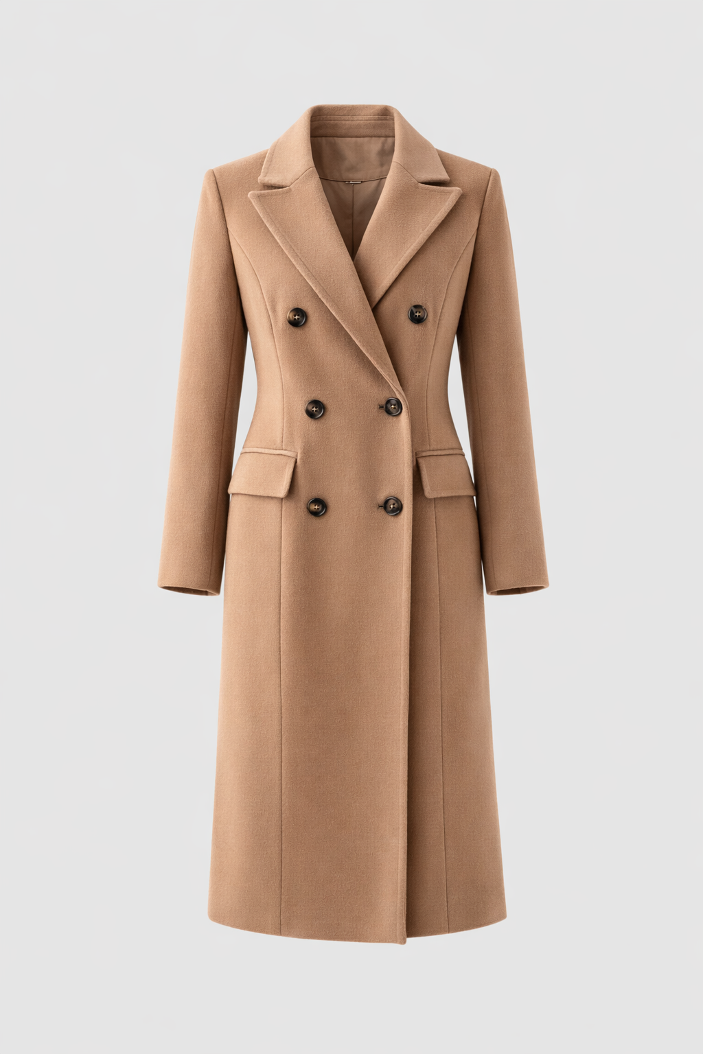 larisse Women's Double-Breasted Wool Cashmere Blend Coat | Tailored Mid-Length Winter Coat for Women | Chic Smart Casual