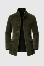 Emerson Men's Corduroy Velvet Coat – Slim Fit with Stand-up Collar & Elegant Side Pockets
