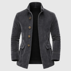 Emerson Men's Corduroy Velvet Coat – Slim Fit with Stand-up Collar & Elegant Side Pockets
