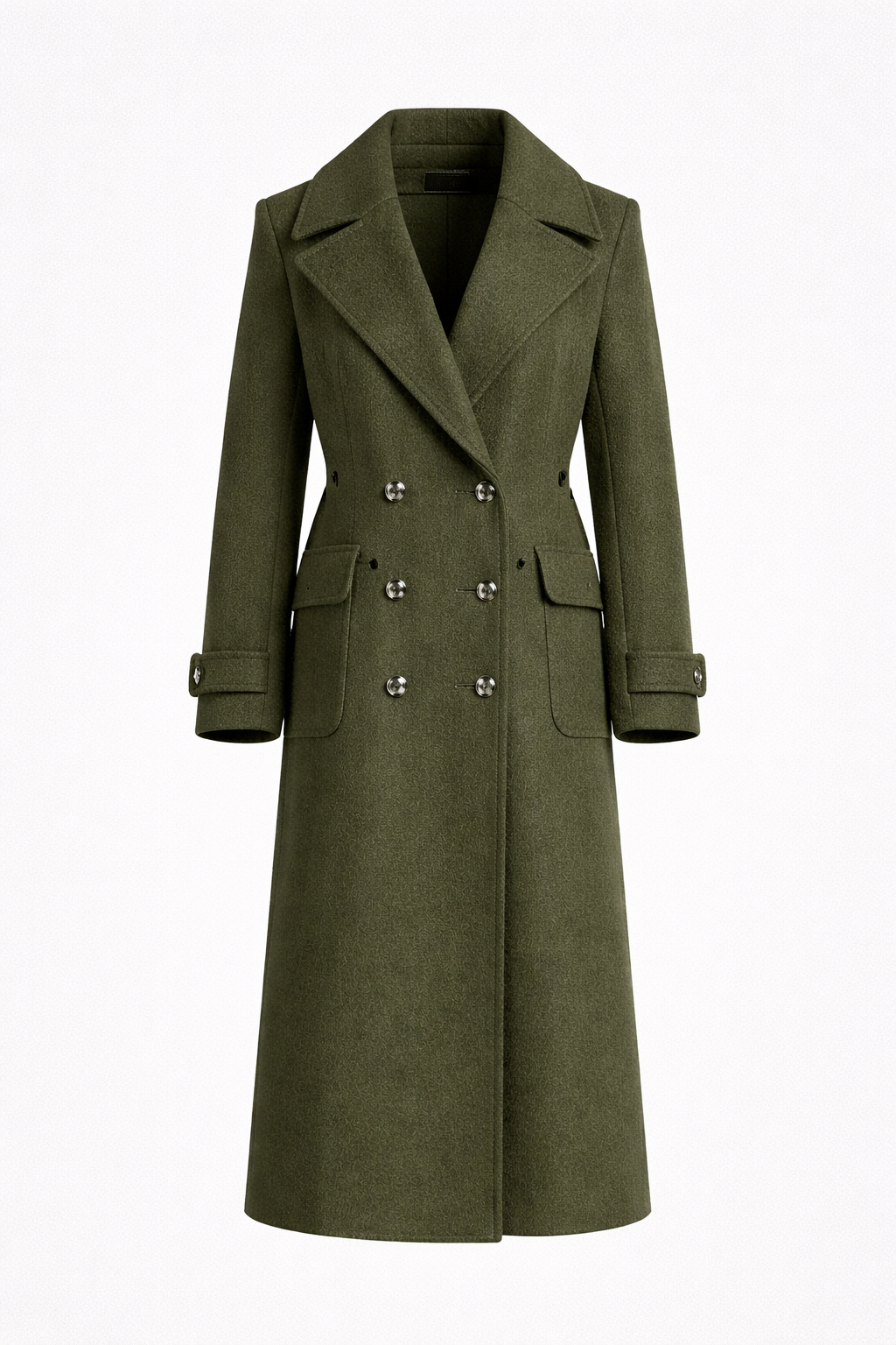 Magnolia Women's Oversized Double-Breasted Wool Blend Coat | Full Length Maxi Wool Coat for Women