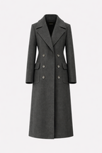 Magnolia Women's Oversized Double-Breasted Wool Blend Coat | Full Length Maxi Wool Coat for Women