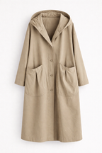 Portia Women's Longline Waterproof Trench Coat | Classic Tailored Hooded Trench Coat for Women | Chic Everyday Smart Casual