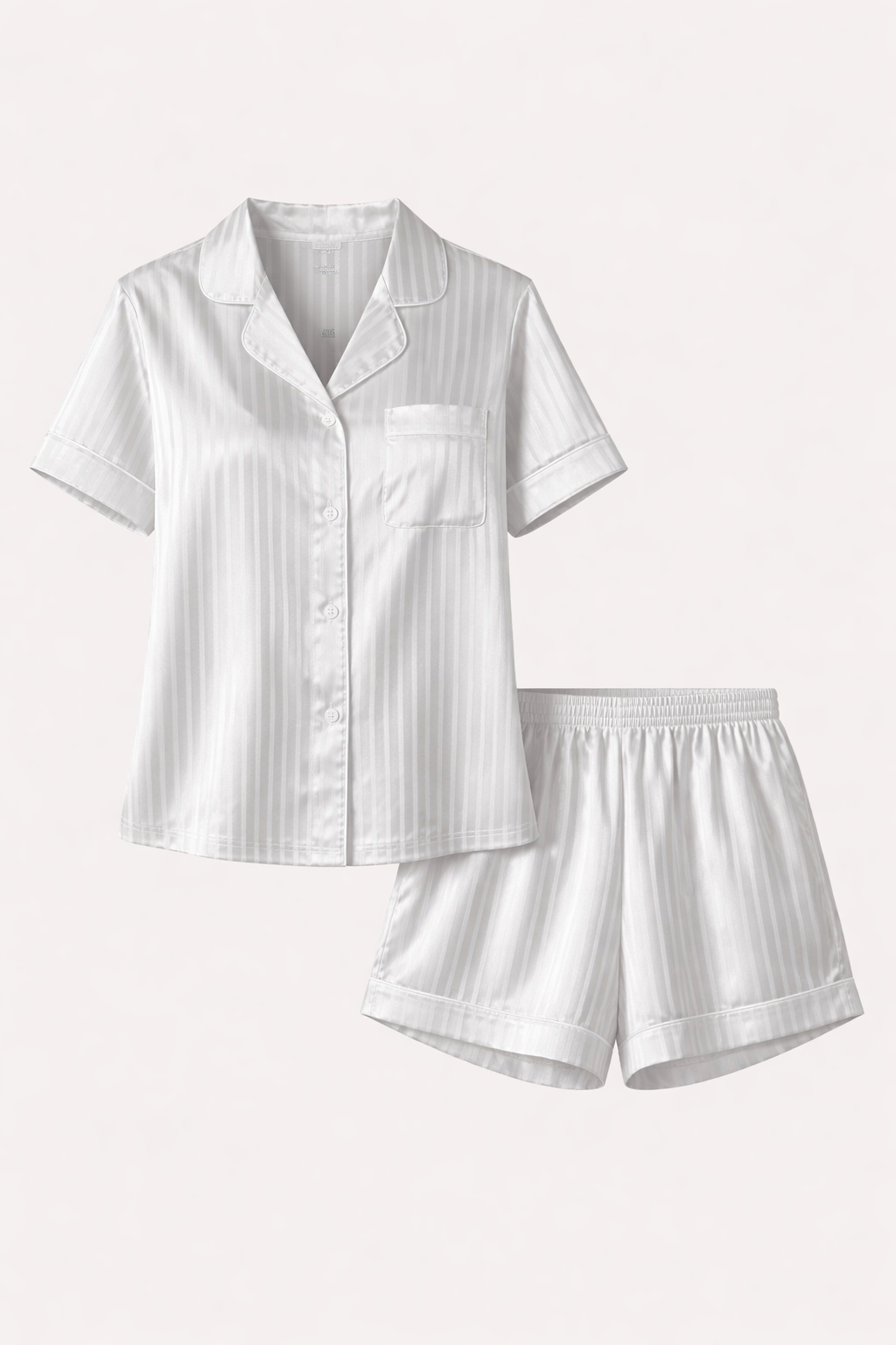 Lumière Women's Satin Pyjama Set | Short Sleeve Top & Shorts Loungewear for Women
