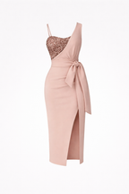 Glimmer Women's Sequin Bodycon Midi Dress | Glamorous Sleeveless Party Dress for Women