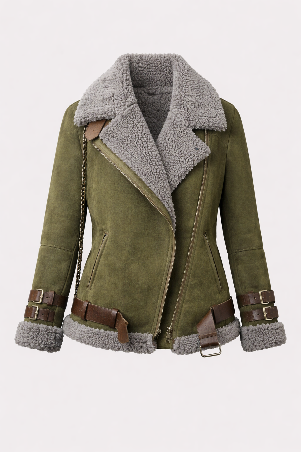 Harlow Women's Leather Buckle Jacket | Casual Everyday Vegan Leather Jacket for Women
