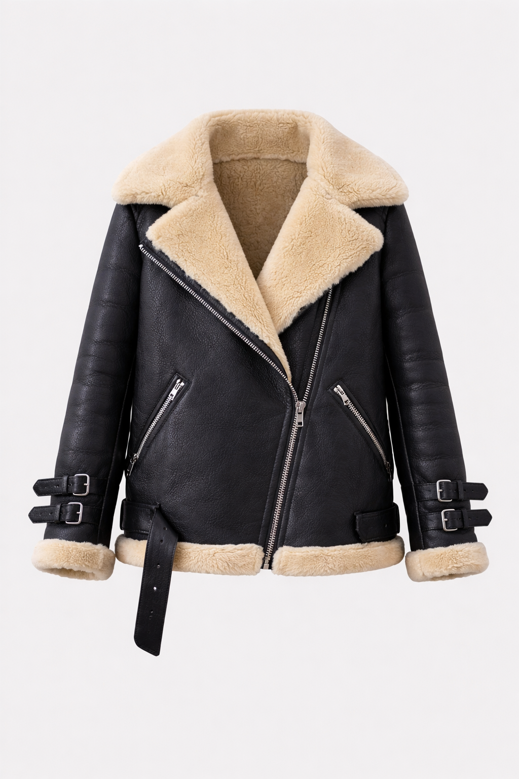 Harlow Women's Leather Buckle Jacket | Casual Everyday Vegan Leather Jacket for Women