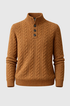 Women’s Cable Knit Button-Up Jumper – Chunky Warm Knit