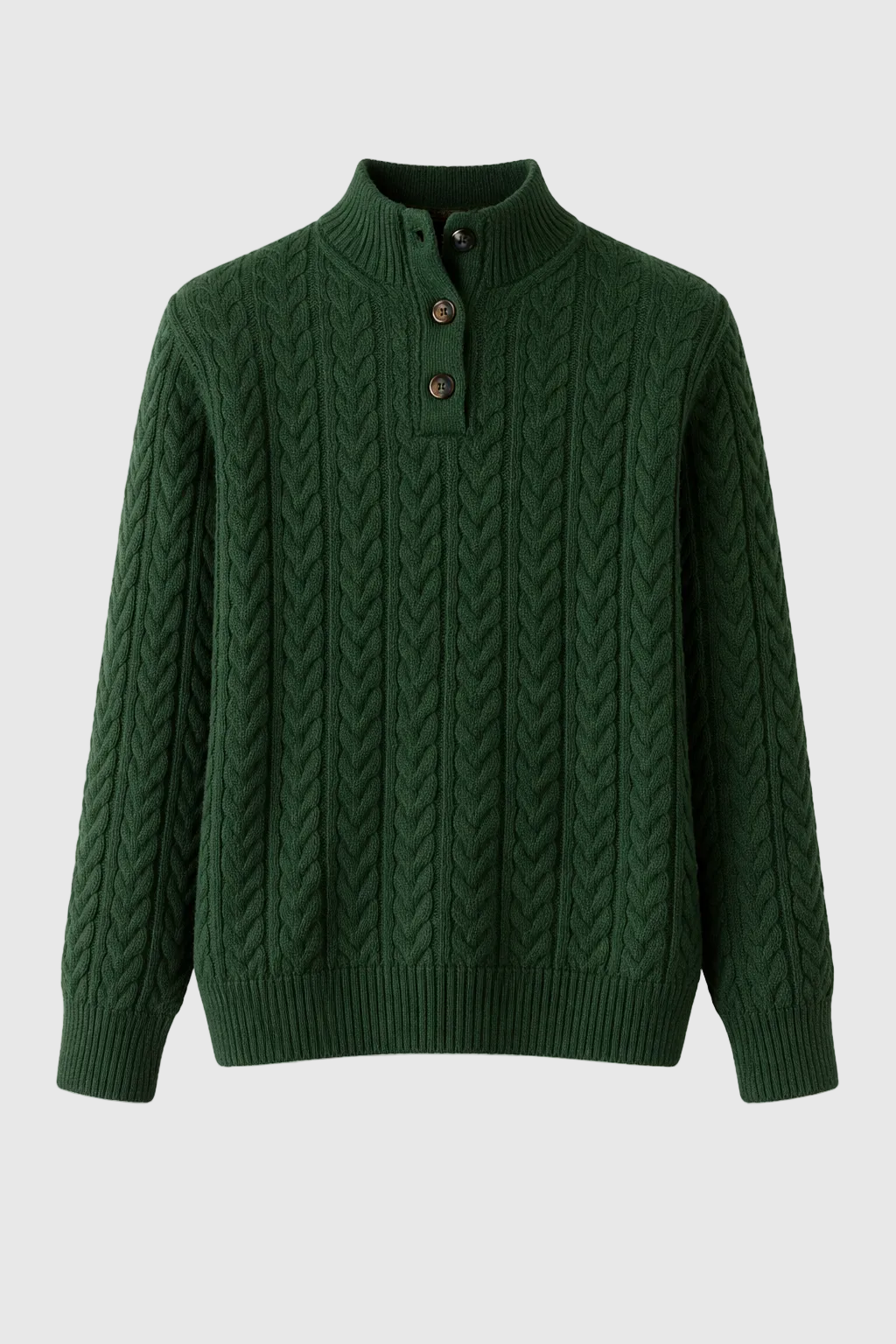 Women’s Cable Knit Button-Up Jumper – Chunky Warm Knit