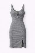 Nevaeh Women's Denim Midi Dress with Adjustable Straps | Casual Sleeveless Jean Dress for Women