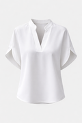 Hope Women's Elegant Satin V-Neck Blouse | Lightweight Silk-Look Blouse for Women