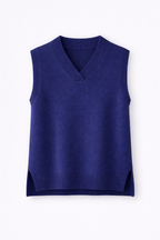 Vienne Women's Elegant Wool Blend V-Neck Knitted Vest | Classic Sleeveless Jumper for Women
