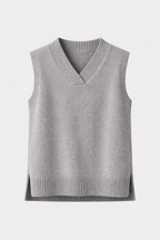 Vienne Women's Elegant Wool Blend V-Neck Knitted Vest | Classic Sleeveless Jumper for Women