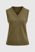 Vienne Women's Elegant Wool Blend V-Neck Knitted Vest | Classic Sleeveless Jumper for Women