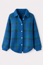 Women's Check Knit Cardigan | Collared Button-Through Plaid Jumper | Casual Everyday Knitwear