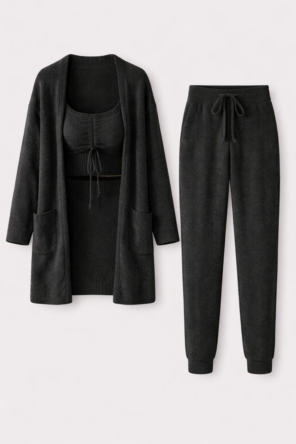 Women's Fluffy Teddy Fleece Co-ord Set | Three-Piece Loungewear Set | Cosy Home & Gifting
