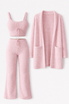 Women's Fluffy Teddy Fleece Co-ord Set | Three-Piece Loungewear Set | Cosy Home & Gifting