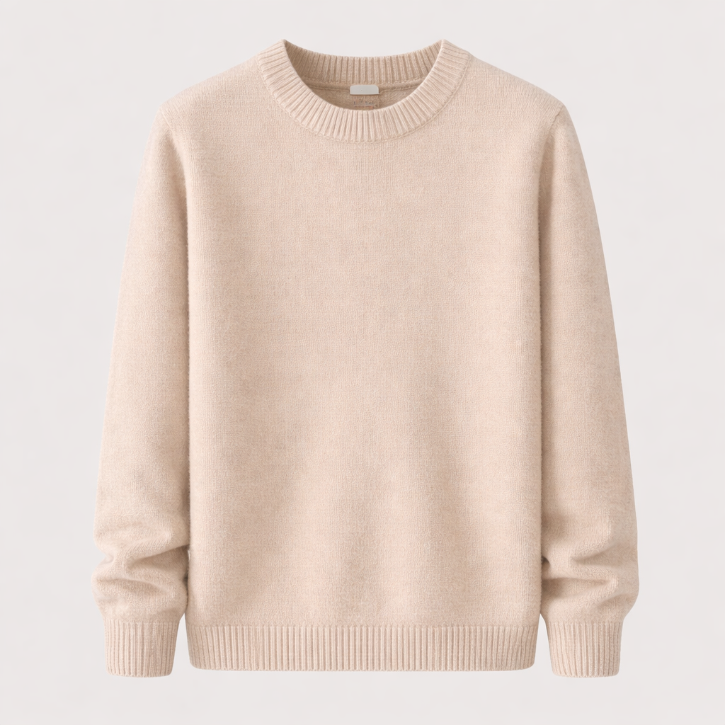 Nathan Men's Winter Cashmere Blend Sweater | Luxury Loose Fit Cashmere Knit Jumper for Men | Smart Casual Everyday Knitwear