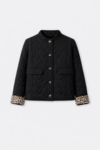 Féline Women's Elegant Leopard-Lined Zip-Up Jacket | Chic Modern Everyday Jacket for Women