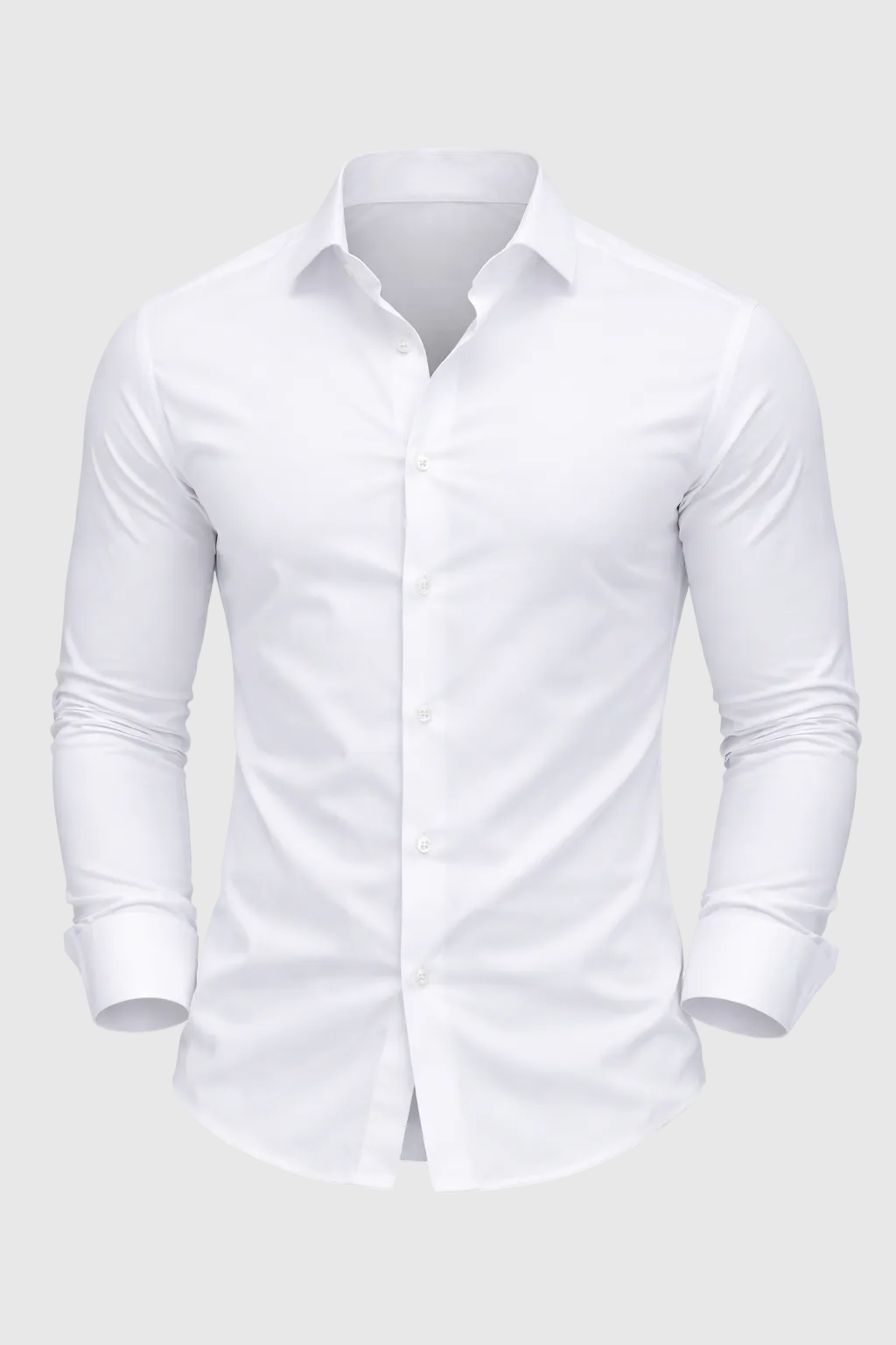 Men’s Stretch Cotton Shirt – Slim Fit Long Sleeve