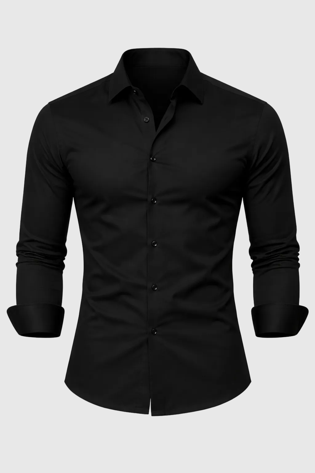 Men’s Stretch Cotton Shirt – Slim Fit Long Sleeve
