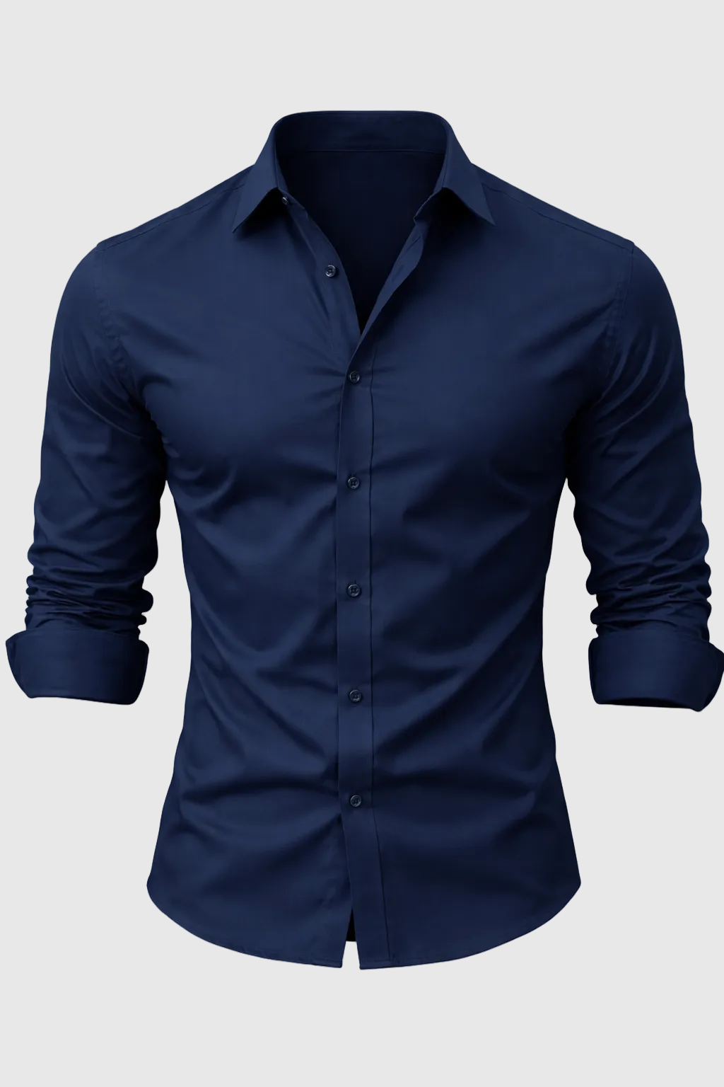 Men’s Stretch Cotton Shirt – Slim Fit Long Sleeve
