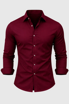Men’s Stretch Cotton Shirt – Slim Fit Long Sleeve